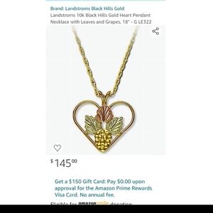 Vintage Heart Pendant Necklace Black Hills Style S